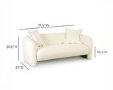 TOV Lou Cream Performance Velvet Loveseat