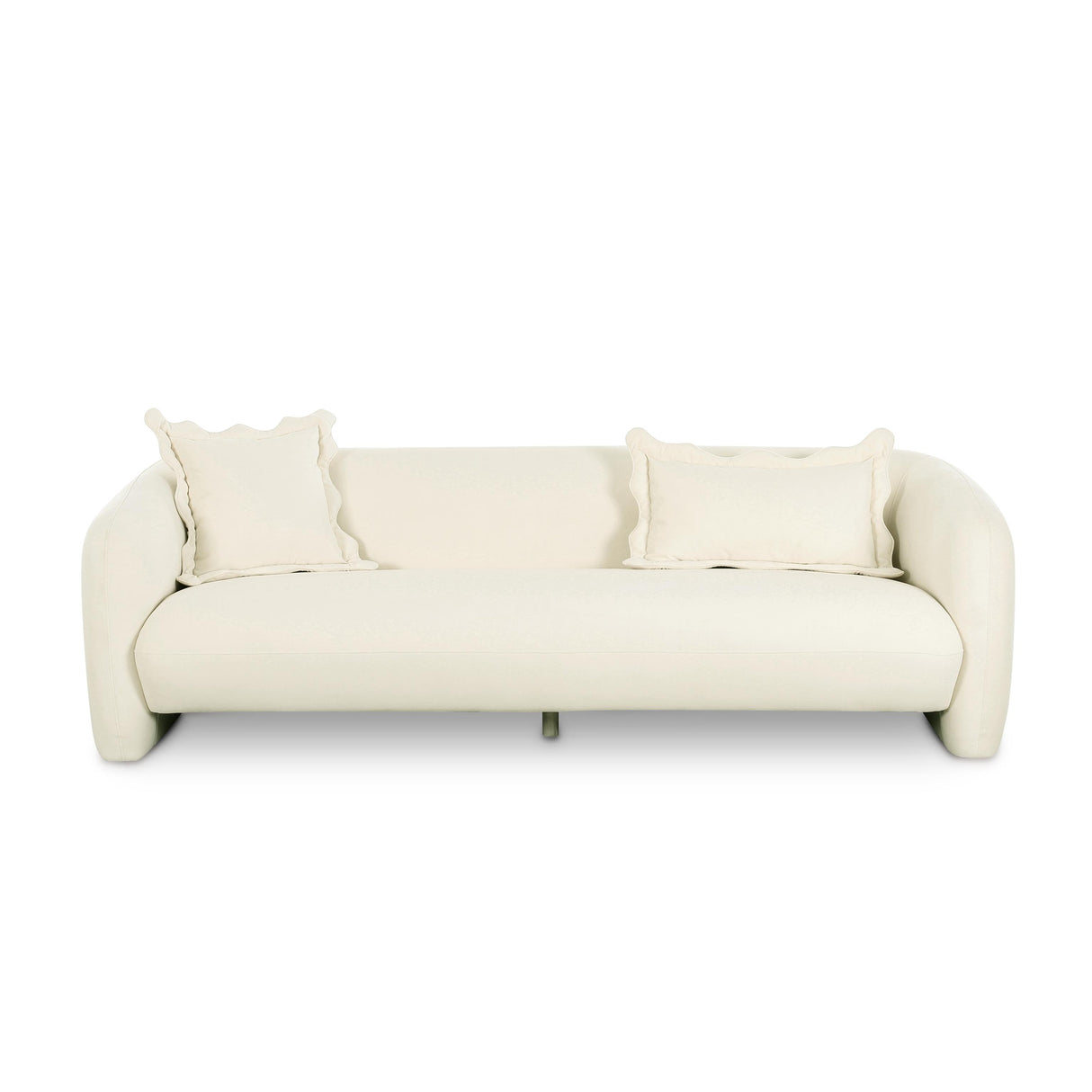 TOV Lou Cream Performance Velvet Sofa