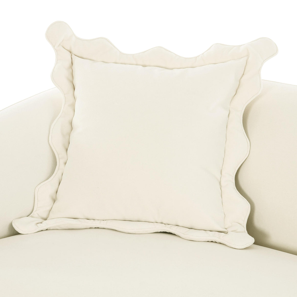 TOV Lou Cream Performance Velvet Sofa