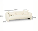 TOV Lou Cream Performance Velvet Sofa