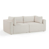 TOV Hangover 81" Cream Performance Fabric Outdoor Modular Loveseat