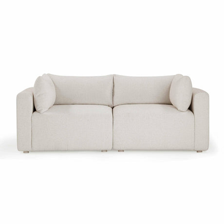 TOV Hangover 81" Cream Performance Fabric Outdoor Modular Loveseat