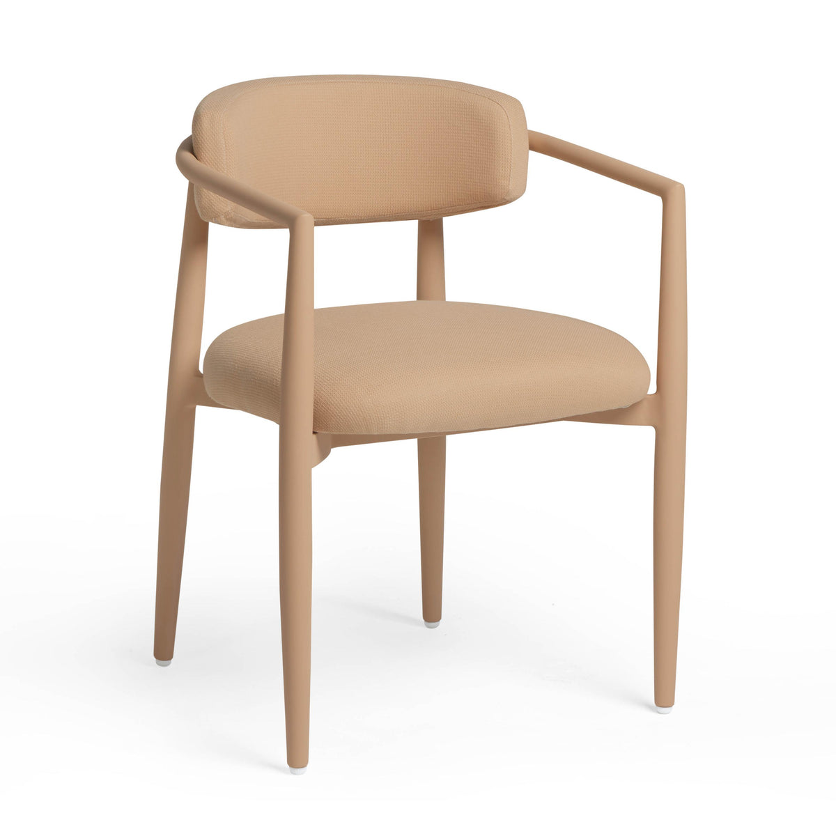 TOV Annika Peach Textured Performance Fabric Outdoor Dining Chair