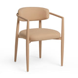 TOV Annika Peach Textured Performance Fabric Outdoor Dining Chair