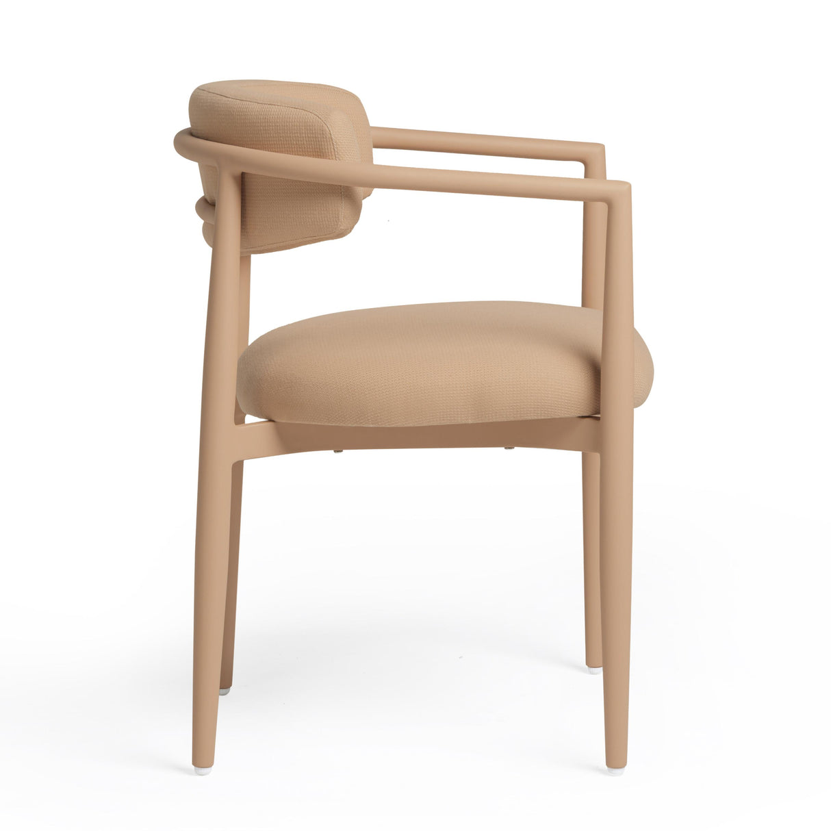 TOV Annika Peach Textured Performance Fabric Outdoor Dining Chair