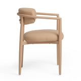 TOV Annika Peach Textured Performance Fabric Outdoor Dining Chair