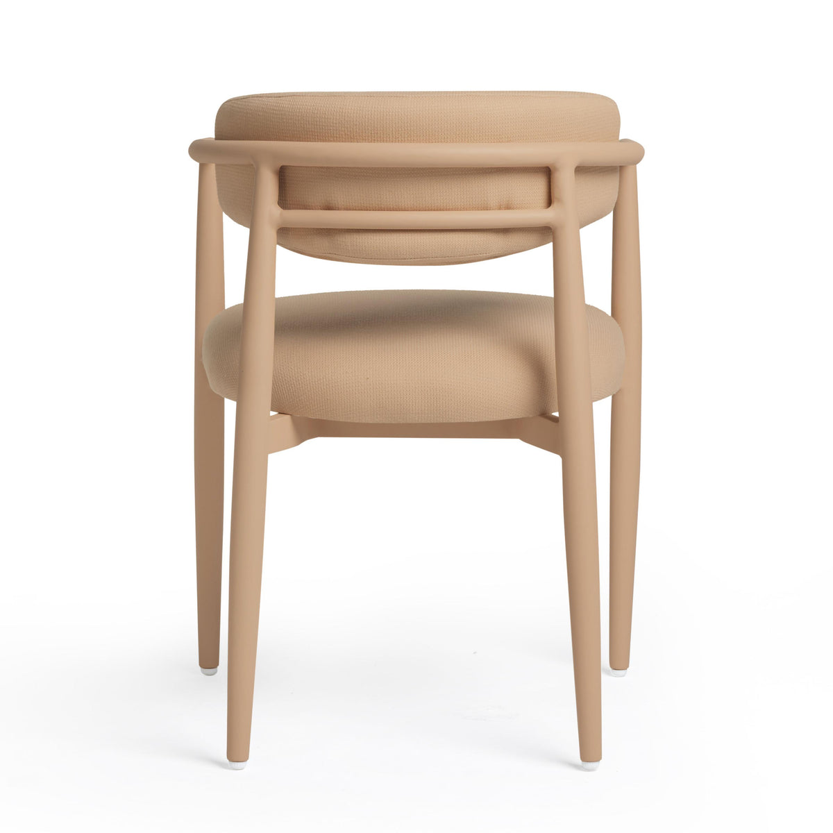 TOV Annika Peach Textured Performance Fabric Outdoor Dining Chair