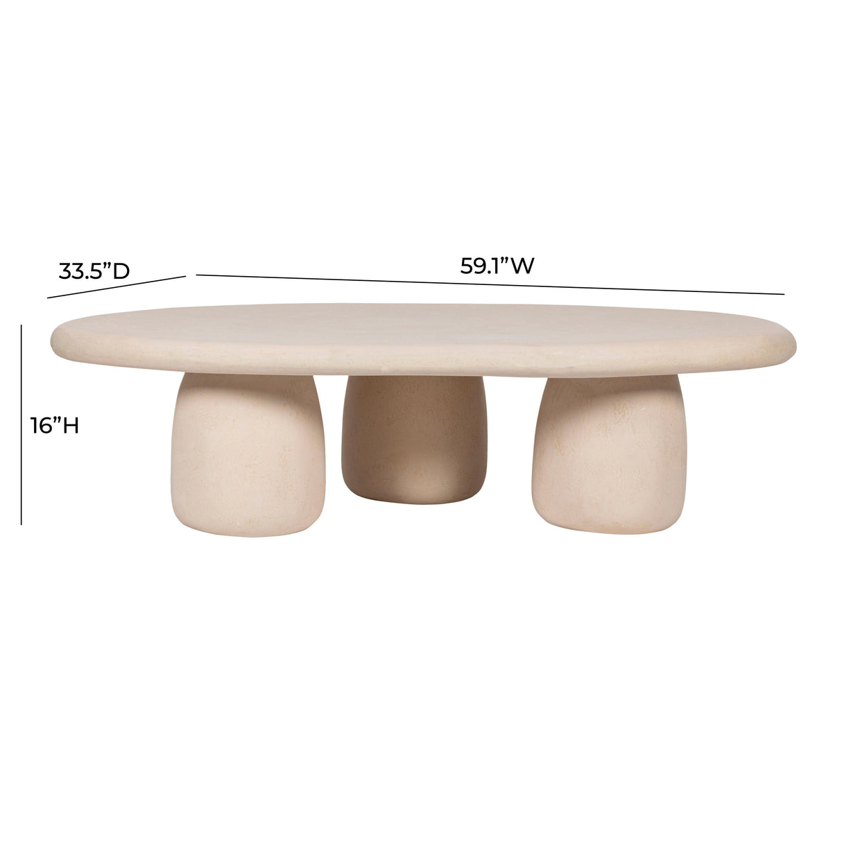 TOV Rahul 59" Cream Coffee Table