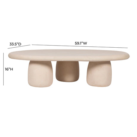 TOV Rahul 59" Cream Coffee Table