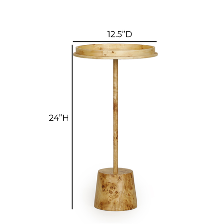 TOV Destin Natural Burl Contract-Grade Side Table