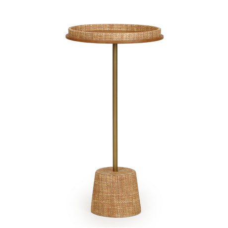 TOV Saddle Natural Raffia Contract-Grade Side Table
