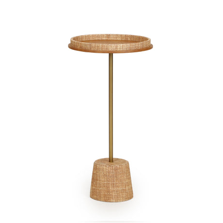 TOV Saddle Natural Raffia Contract-Grade Side Table