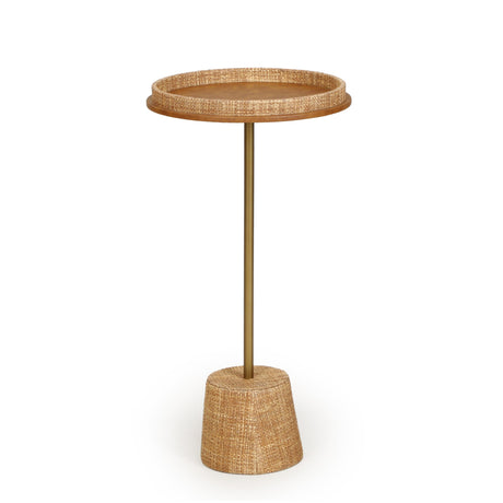 TOV Saddle Natural Raffia Contract-Grade Side Table