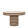 TOV Lyra 30" Natural Striped Cotton Jute Contract-Grade Coffee Table