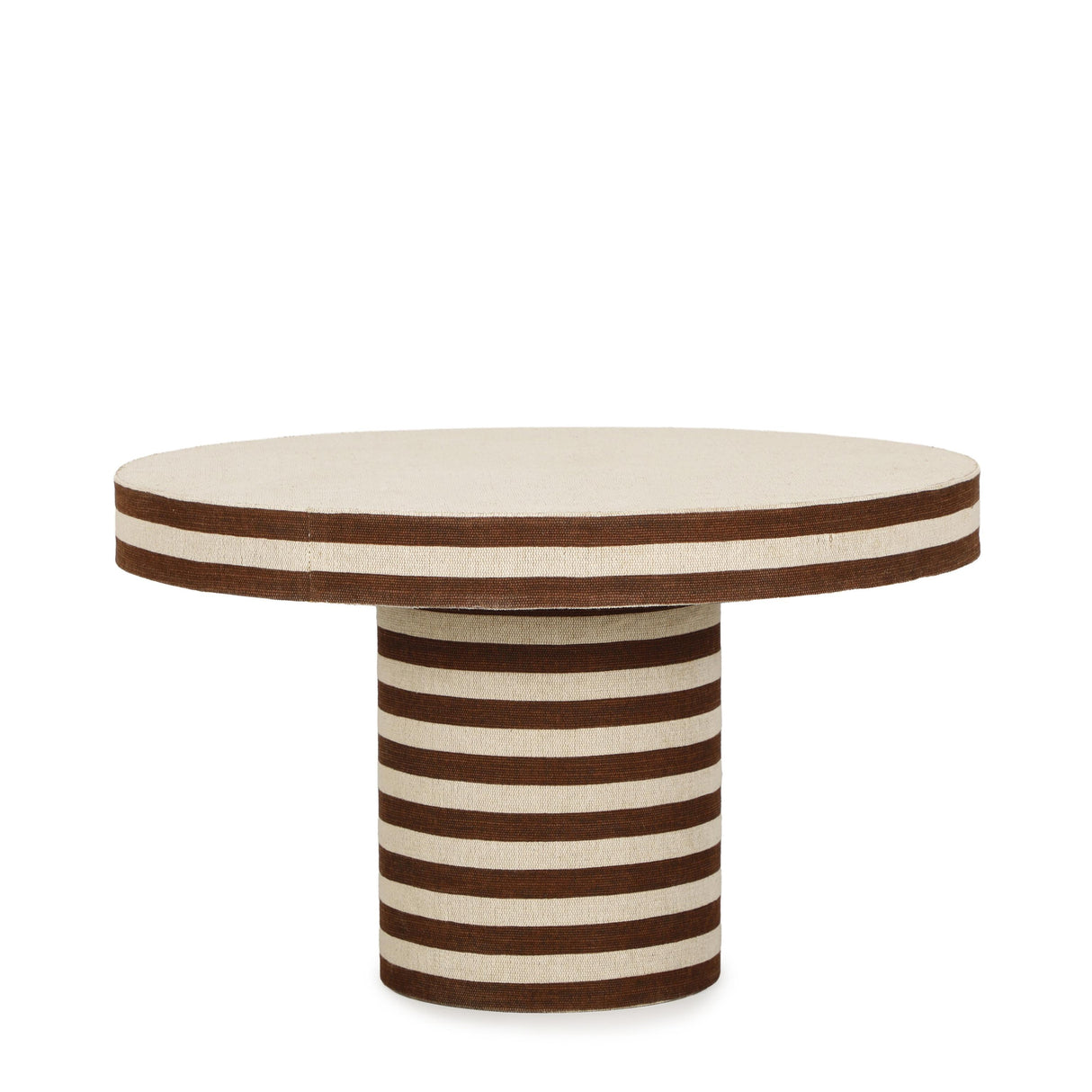 TOV Lyra 30" Natural Striped Cotton Jute Contract-Grade Coffee Table