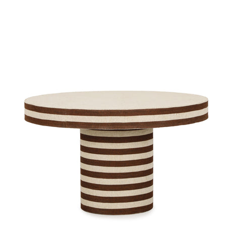 TOV Lyra 30" Natural Striped Cotton Jute Contract-Grade Coffee Table