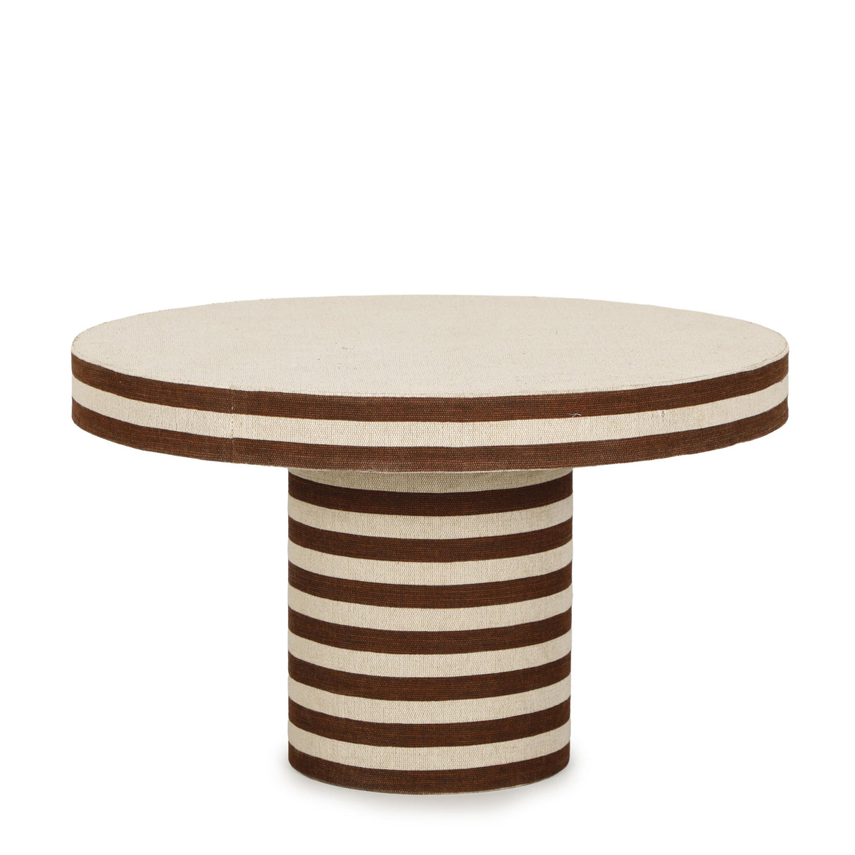 TOV Lyra 30" Natural Striped Cotton Jute Contract-Grade Coffee Table