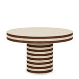 TOV Lyra 30" Natural Striped Cotton Jute Contract-Grade Coffee Table