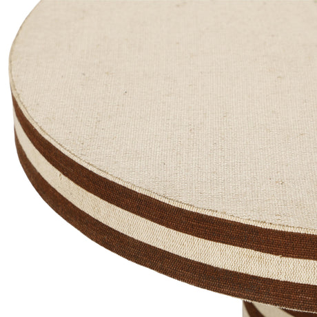 TOV Lyra 30" Natural Striped Cotton Jute Contract-Grade Coffee Table