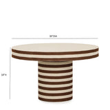 TOV Lyra 30" Natural Striped Cotton Jute Contract-Grade Coffee Table