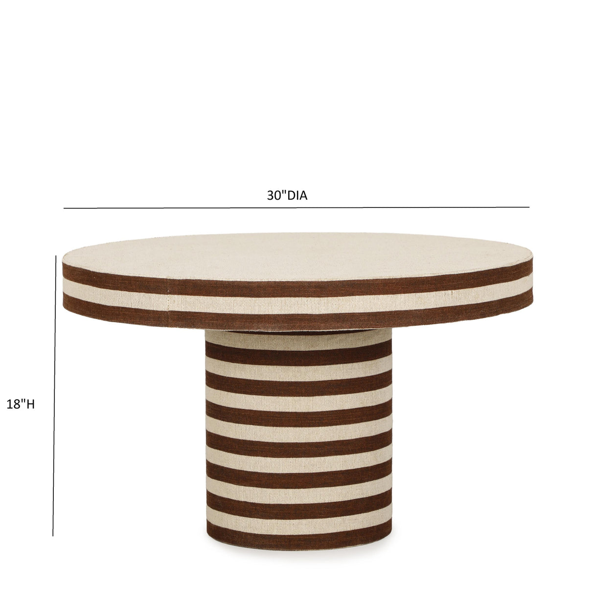 TOV Lyra Natural Striped Cotton Jute Contract-Grade Coffee Table