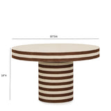 TOV Lyra Natural Striped Cotton Jute Contract-Grade Coffee Table