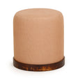 TOV Como Burl and Cotton Jute Contract-Grade Accent Stool