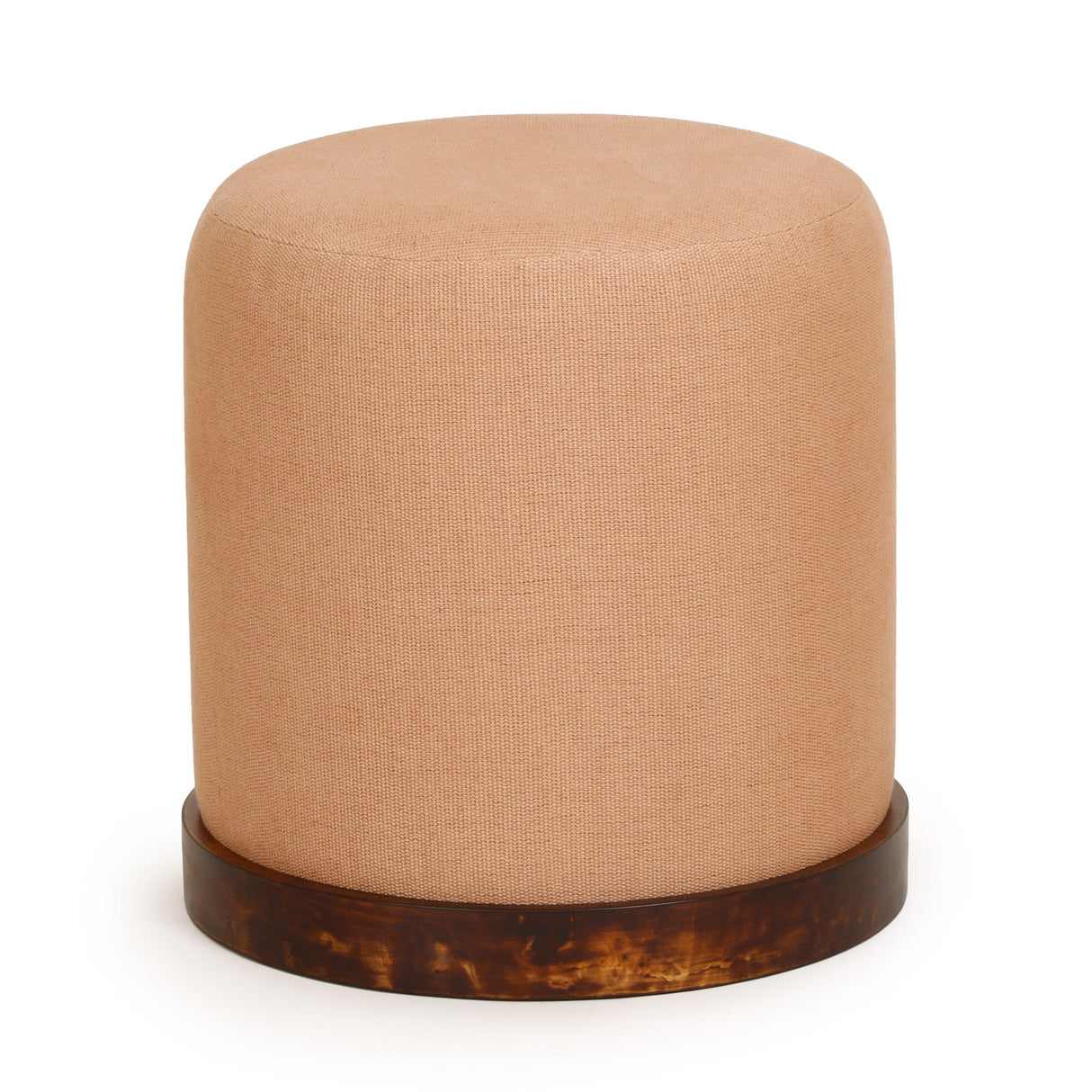 TOV Como Burl and Cotton Jute Contract-Grade Accent Stool