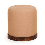 TOV Como Burl and Cotton Jute Contract-Grade Accent Stool