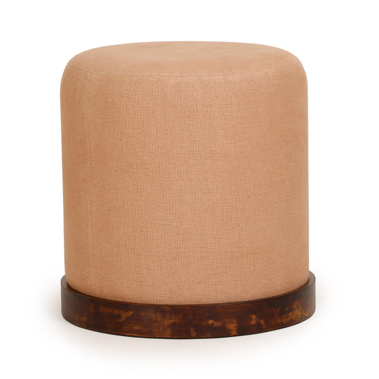 TOV Como Burl and Cotton Jute Contract-Grade Accent Stool