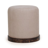 TOV Como Burl and Cotton Jute Designer Accent Stool