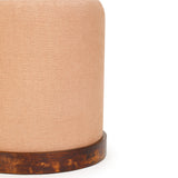 TOV Como Burl and Cotton Jute Contract-Grade Accent Stool