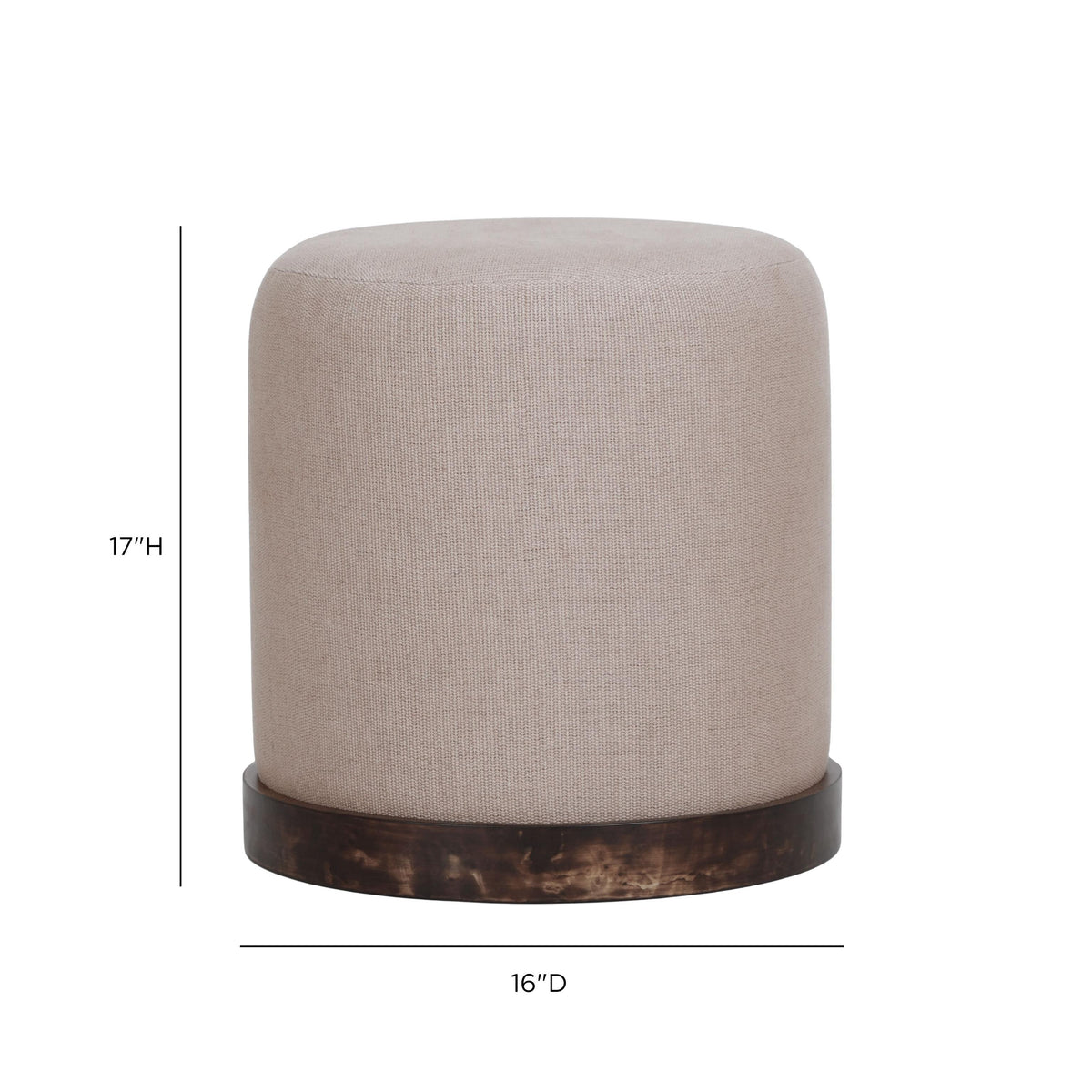 TOV Como Burl and Cotton Jute Designer Accent Stool
