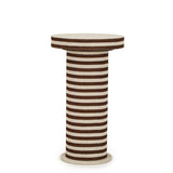 TOV Lyra Natural Striped Cotton Jute Contract-Grade Side Table