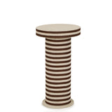 TOV Lyra Natural Striped Cotton Jute Contract-Grade Side Table