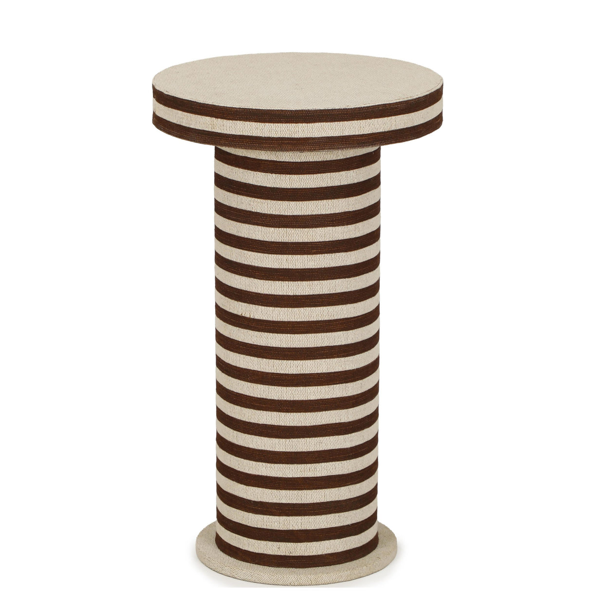 TOV Lyra Natural Striped Cotton Jute Contract-Grade Side Table