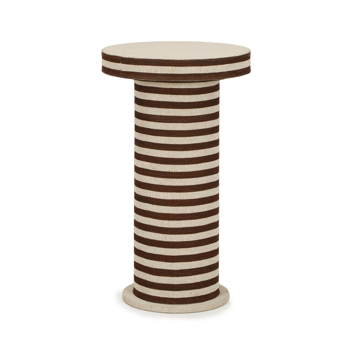 TOV Lyra Natural Striped Cotton Jute Contract-Grade Side Table