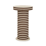 TOV Lyra Natural Striped Cotton Jute Contract-Grade Side Table