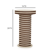TOV Lyra Natural Striped Cotton Jute Contract-Grade Side Table