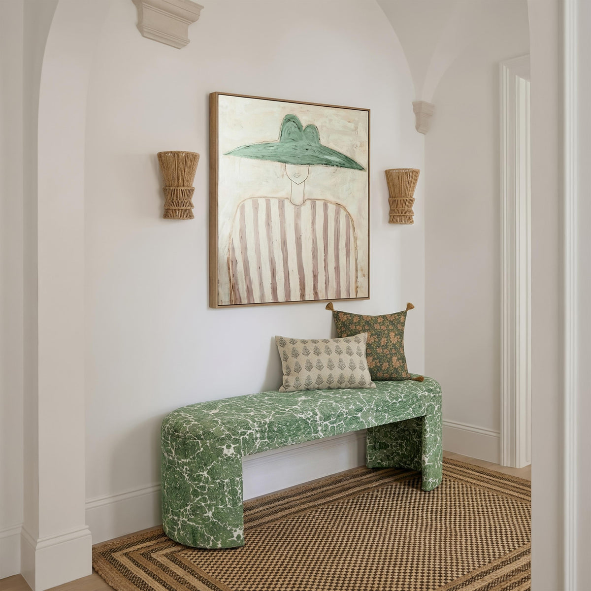 TOV Greenspace Round Upholstered Bench