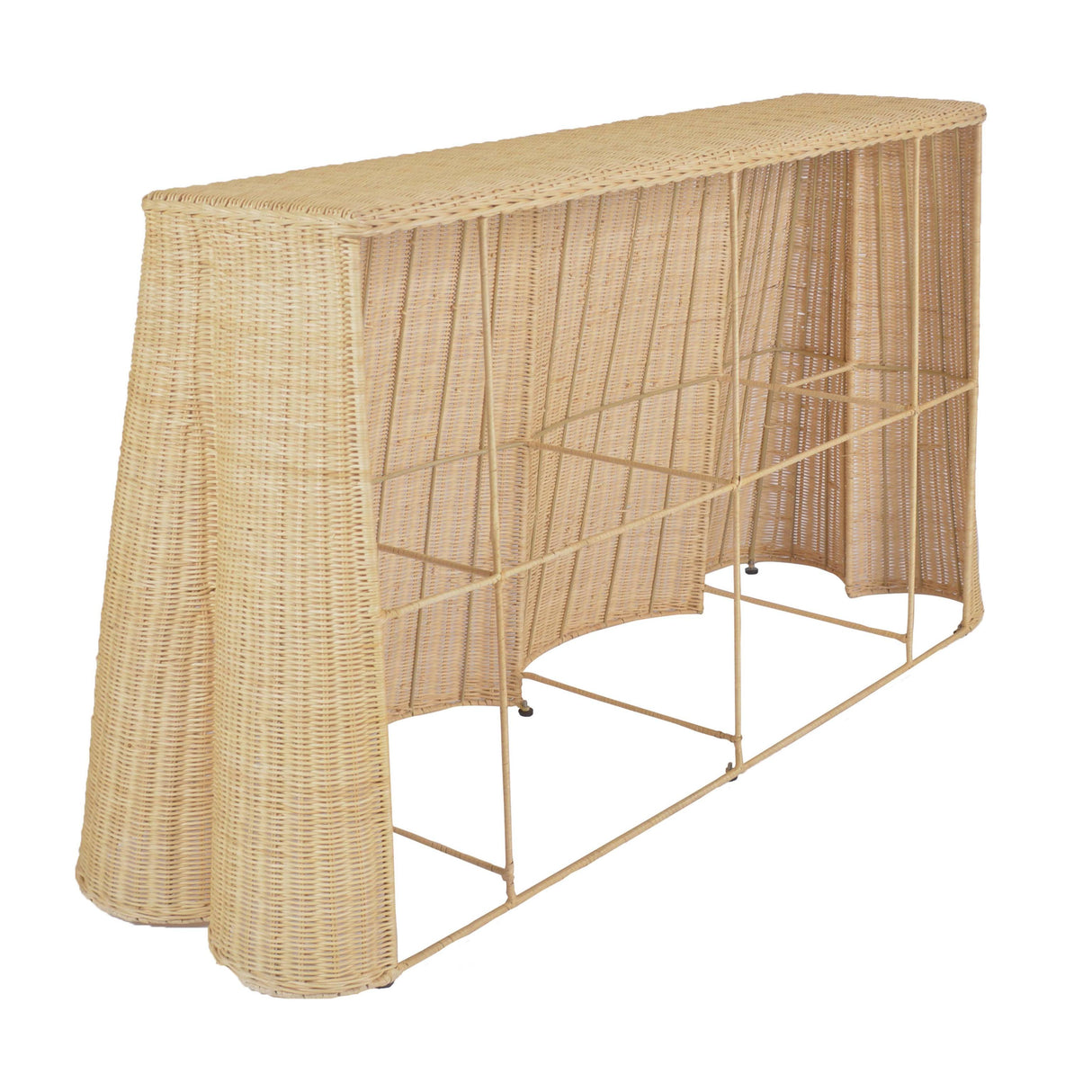 TOV Egan 55" Natural Rattan Console Table