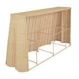 TOV Egan 55" Natural Rattan Console Table