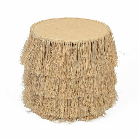 TOV Luau Natural Rattan Round End Table