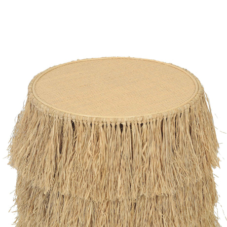 TOV Luau Natural Rattan Round End Table
