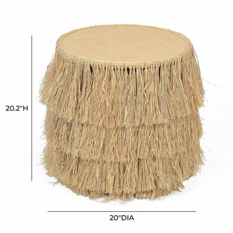 TOV Luau Natural Rattan Round End Table