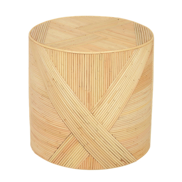 TOV Matea Natural Rattan Cross Side Table