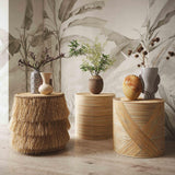 TOV Matea Natural Rattan Cross Side Table