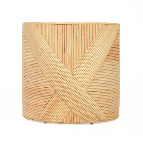 TOV Matea Natural Rattan Cross Side Table