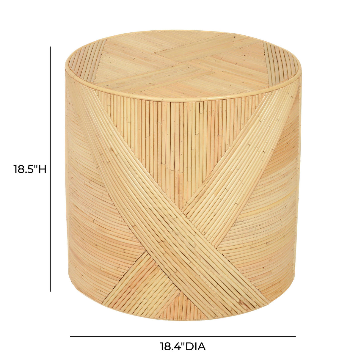 TOV Matea Natural Rattan Cross Side Table