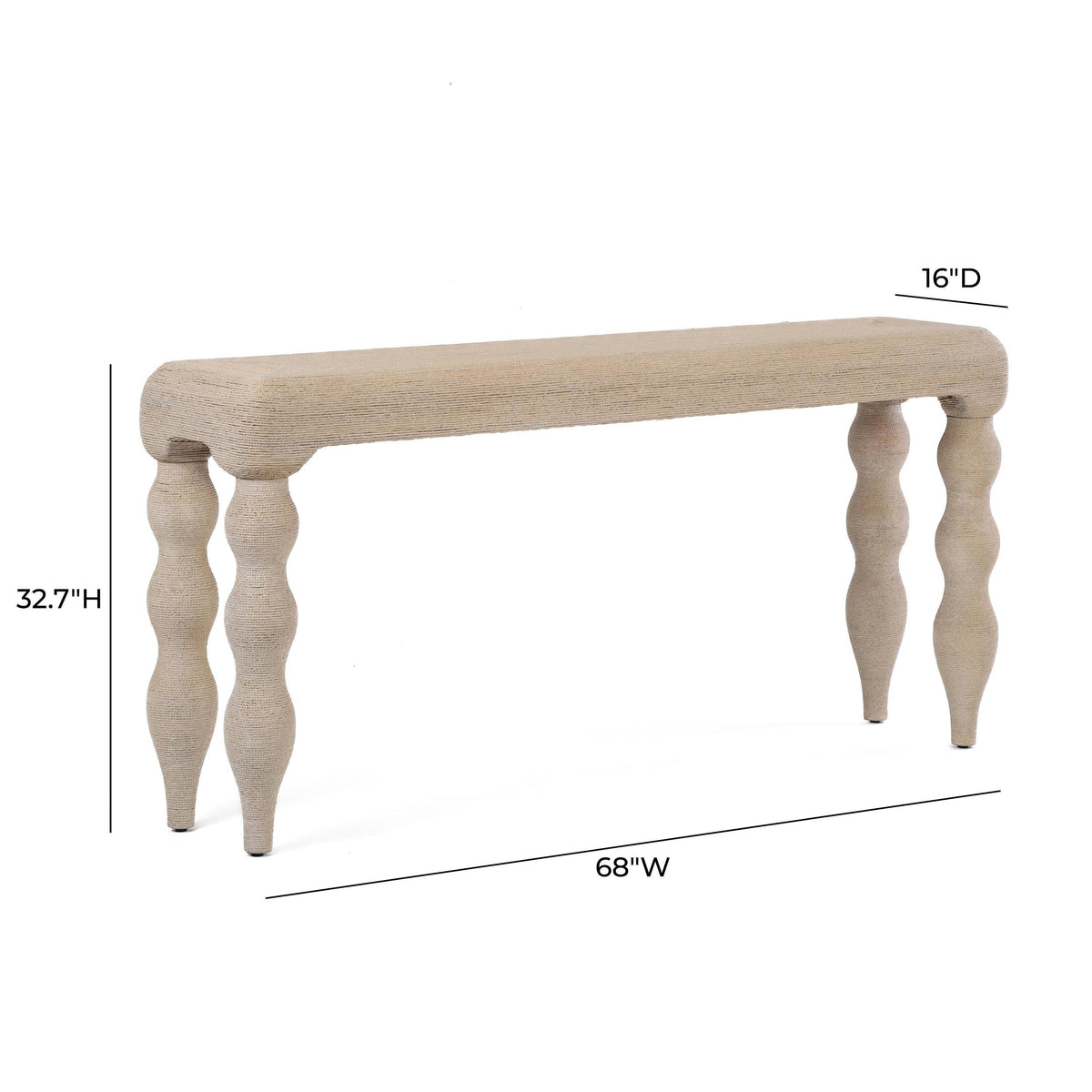 TOV Vicky 68" Natural Woven Seagrass Console Table